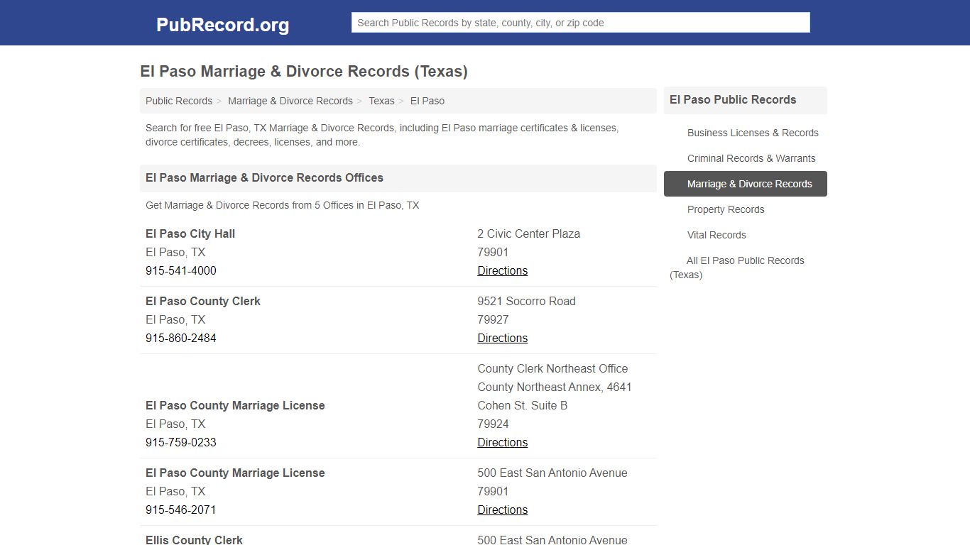 Free El Paso Marriage & Divorce Records (Texas Marriage ...